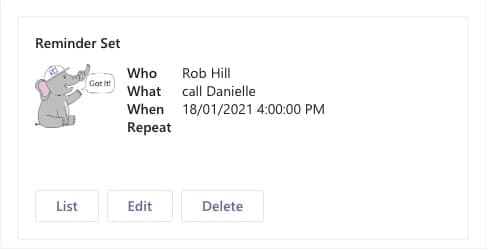Confirmation Card - no Chat prompt