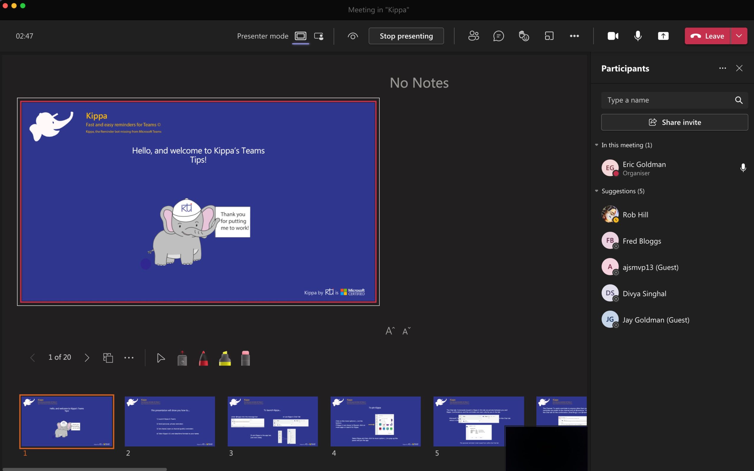 PowerPoint Streamed live in Teams
